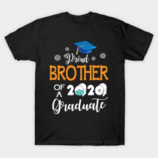 Proud Brother Of A 2020 Graduate Senior With Face Mask Toilet Paper Fighting Coronavirus 2020 T-Shirt